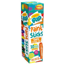 Paint Pop Paint Sticks For Kids - 30 Pack Assorted Colours & Giant Storage Tube - Twist & Paint, Mess-Free, Fast Drying Action, Easy Clean Up, Vibrant