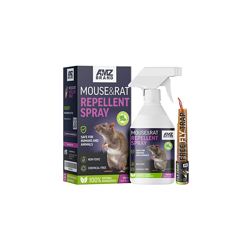 AMZ BRAND Premium Mouse Repellent Spray - Anti-Rat Peppermint Oil Spray for Indoor Use - 250ml - Natural Mint Extract with Pleasant Scent - Non Toxic