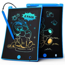 TEKFUN 2 Pack LCD Writing Tablet, 8.5inch Colorful Drawing Tablet for Kids, Erasable Writing Drawing Board with Lanyard, Learning Toys Gifts for 2 3 4