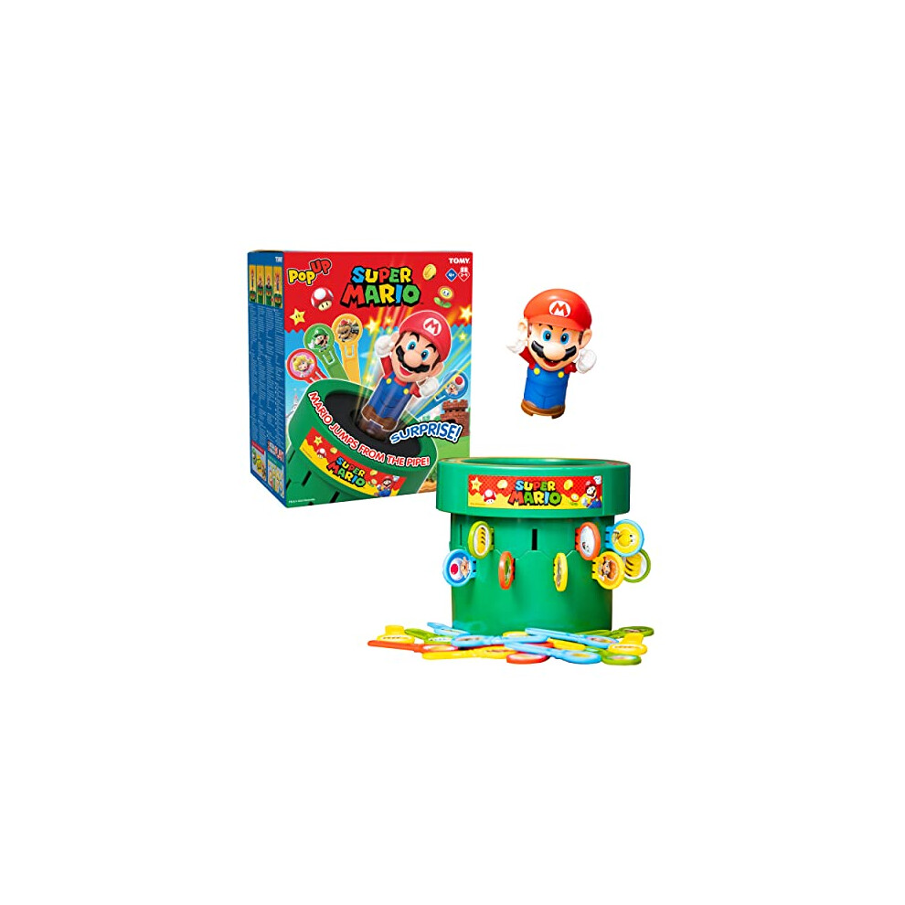 Tomy Pop Up Super Mario Family & Preschool Kids Board Game, 2 - 4 Players, Suitable For Boys & Girls Aged 4+