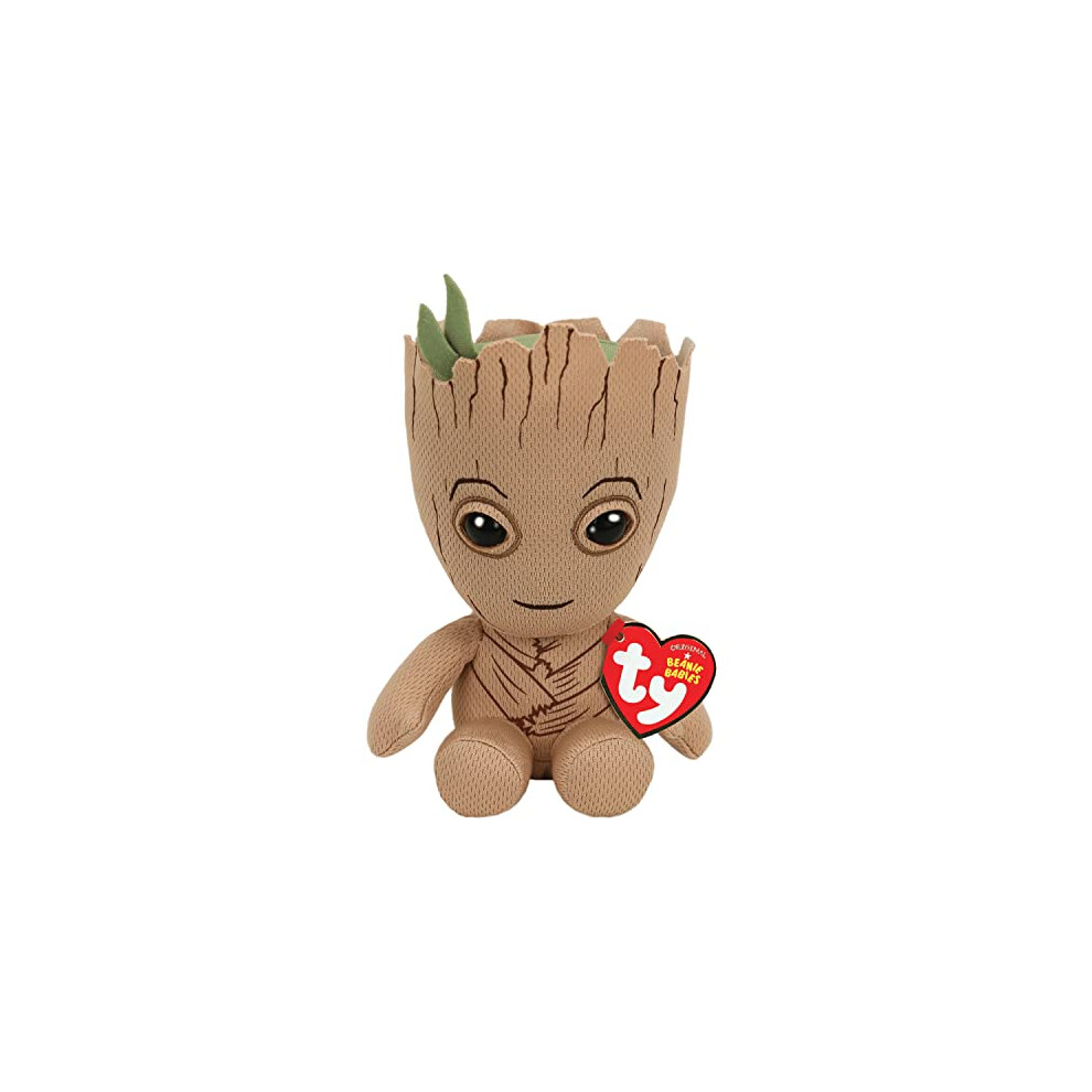 TY Marvel Avengers Groot Regular, Licensed Squishy Beanie Baby Soft Plush Toys, Collectible Cuddly Stuffed Teddy