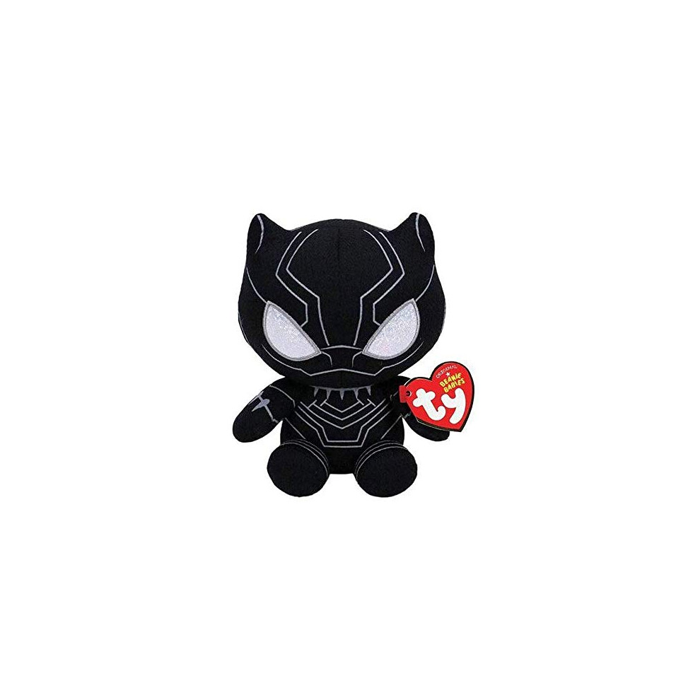 Ty Marvel Avengers Black Panther Regular, Licensed Squishy Beanie Baby Soft Plush Toys, Collectible Cuddly Stuffed Teddy