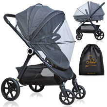 Orzbow Universal Baby Mosquito Net for Pushchair,Breathable Pram Fly Insect Bug Net with Two-way Zippers,Foldable & Stable Protection Cover for Car