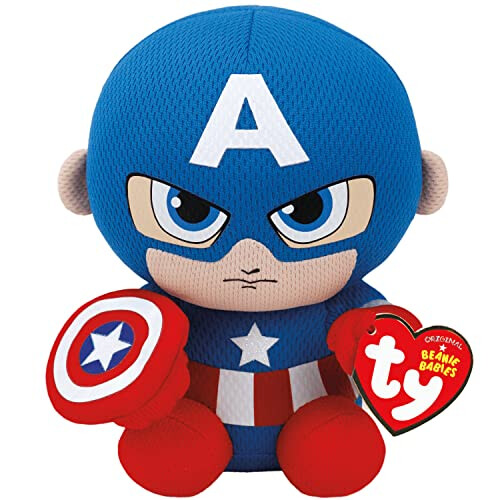 Ty TY 41189 Captain America Reg Marvel-Beanie, Multicolored, Regular