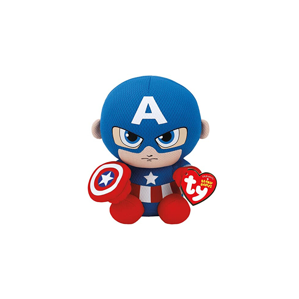 Ty 41189 Captain America Reg Marvel-Beanie, Multicolored, Regular