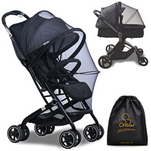 Orzbow Universal Baby Mosquito Net for Pushchair,Breathable Pram Fly Insect Bug Net with Two-way Zippers & Storage Bag,Foldable & Stable Protection