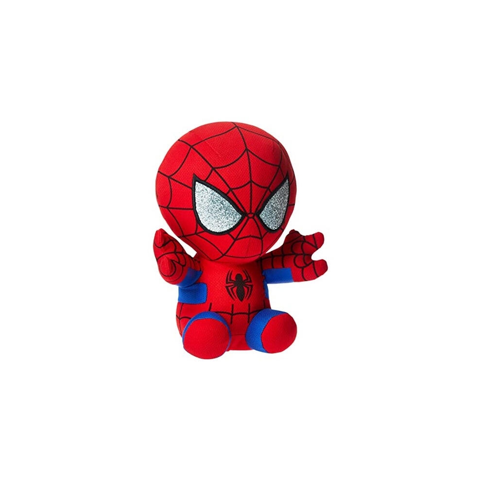 TY Marvel Avengers Spiderman Medium, Licensed Squishy Beanie Baby Soft Plush Toys, Collectible Cuddly Stuffed Teddy