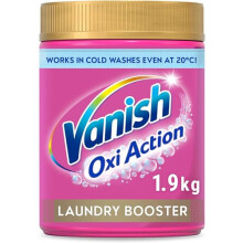 Vanish Gold Oxi Action Laundry Booster and Stain Remover Powder for Colours 1.9kg - Removes Tough Stains Even at 20?- Keeps Colours Bright - Safe on