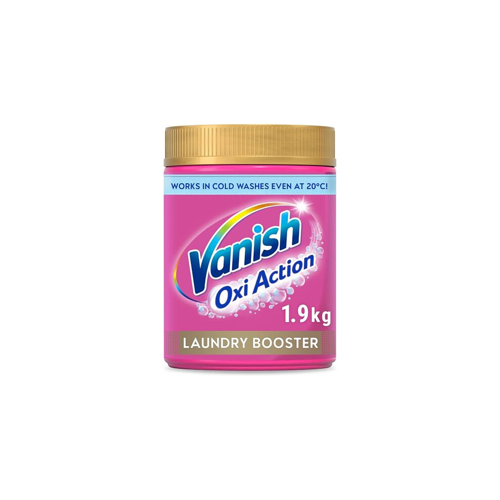 Vanish Gold Oxi Action Laundry Booster and Stain Remover Powder for Colours 1.9kg - Removes Tough Stains Even at 20?- Keeps Colours Bright - Safe on