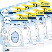 Febreze Bathroom Air Freshener, Cotton Fresh, Pack of 8