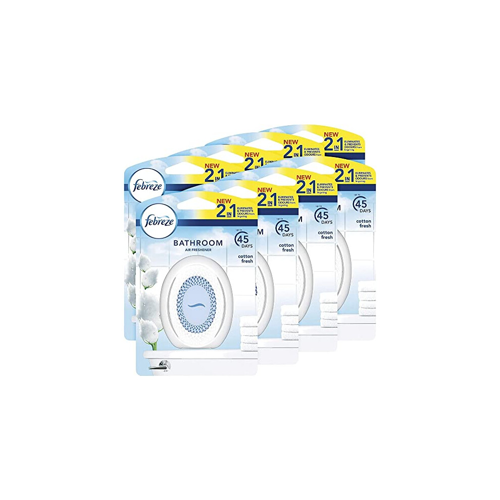 Febreze Bathroom Air Freshener, Cotton Fresh, Pack of 8-image-OPC-PFHYYWS-NEW