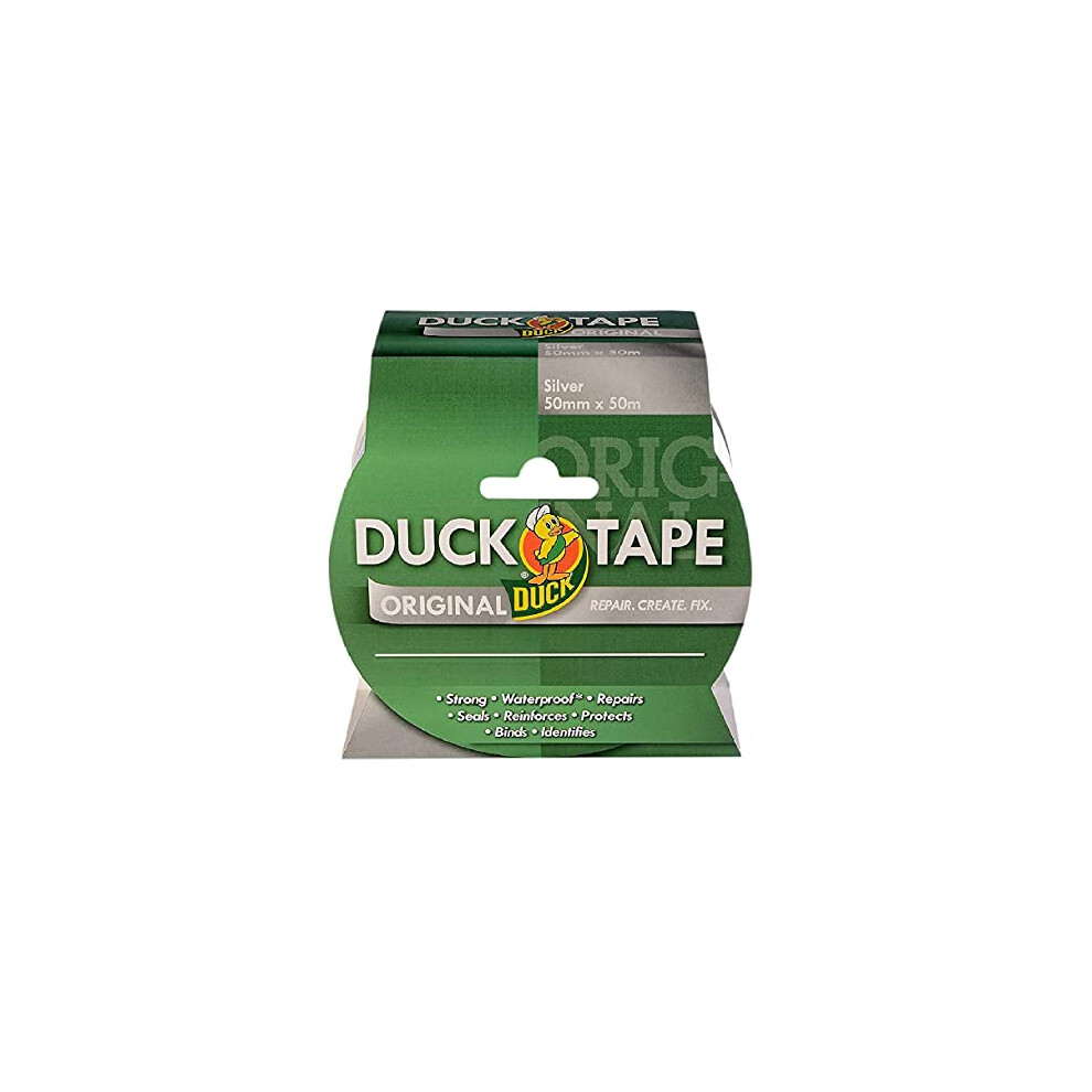 Duck Tape Original Silver, 50Mm X 50M. The Original High Strength Waterproof Gaffer And Duct Adhesive Cloth Repair Tape 90514104