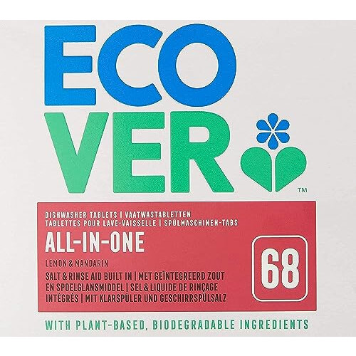 Ecover Ecover All in One Dishwasher Tablets, 68 Tablets, white