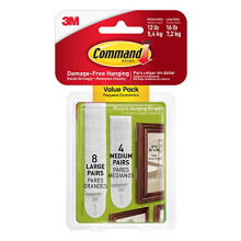 Command 17209 Picture Mounting Multi-Pack 4 x 2 M and 8 x 2 Strips Size L, Gro?/Mittelgro