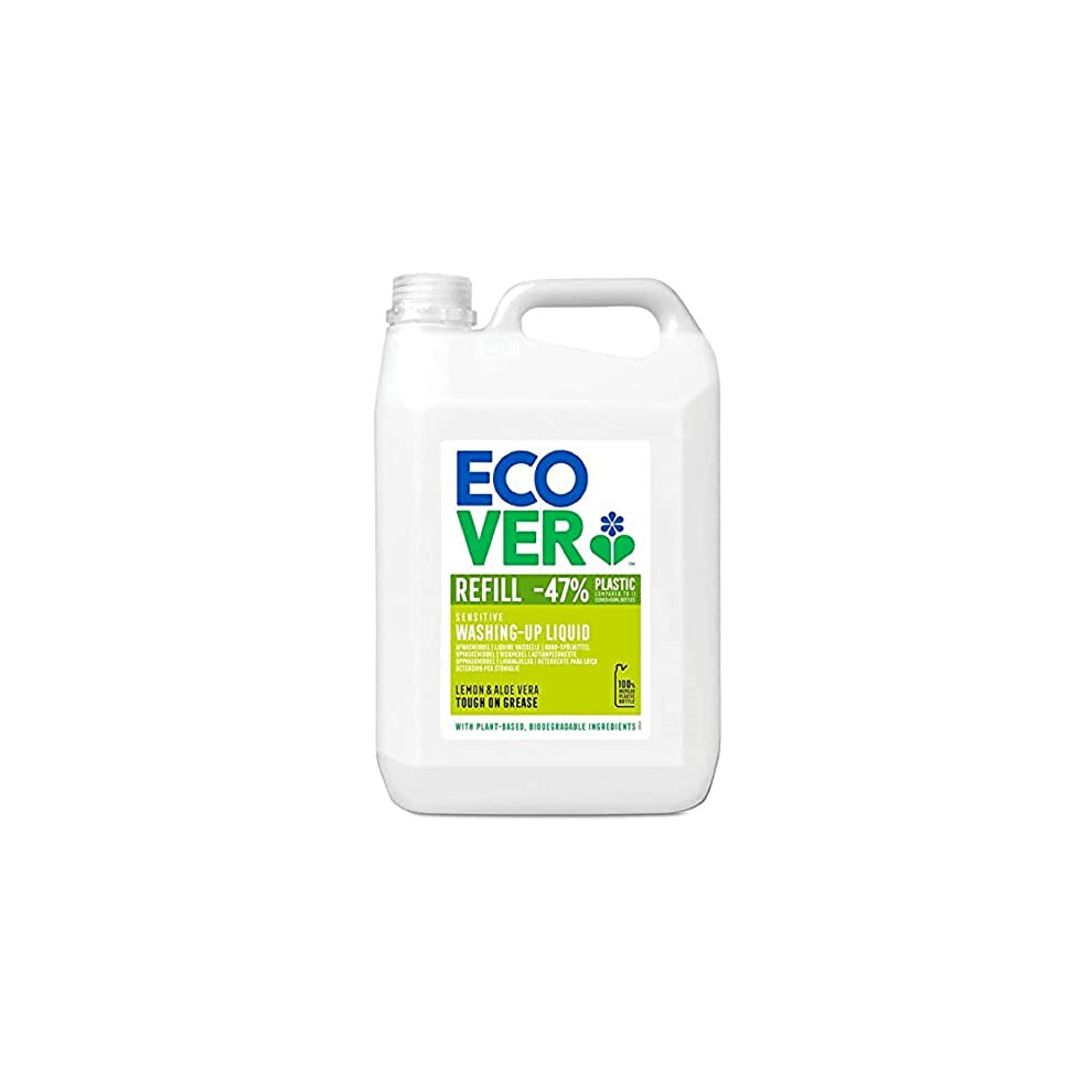 Ecover Washing Up Liquid Refill, Lemon & Aloe Vera, 5 L