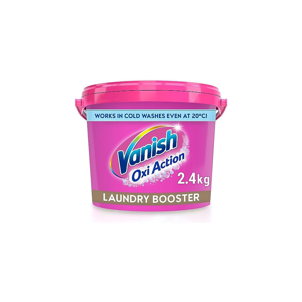 Vanish Gold Oxi Action Laundry Booster and Stain Remover Powder for Colours 2.4kg | Removes Tough Stains Even at 20?C| Keeps Colours Bright | Safe on