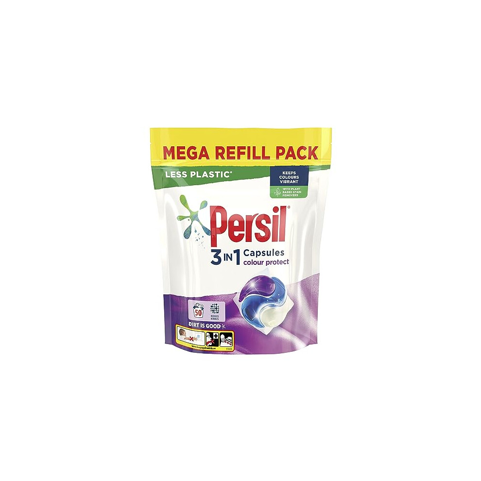 Persil 3 in 1 Colour Protect Laundry Washing Capsules keeps colours vibrant mega refill pack 50 Wash 1.350 kg