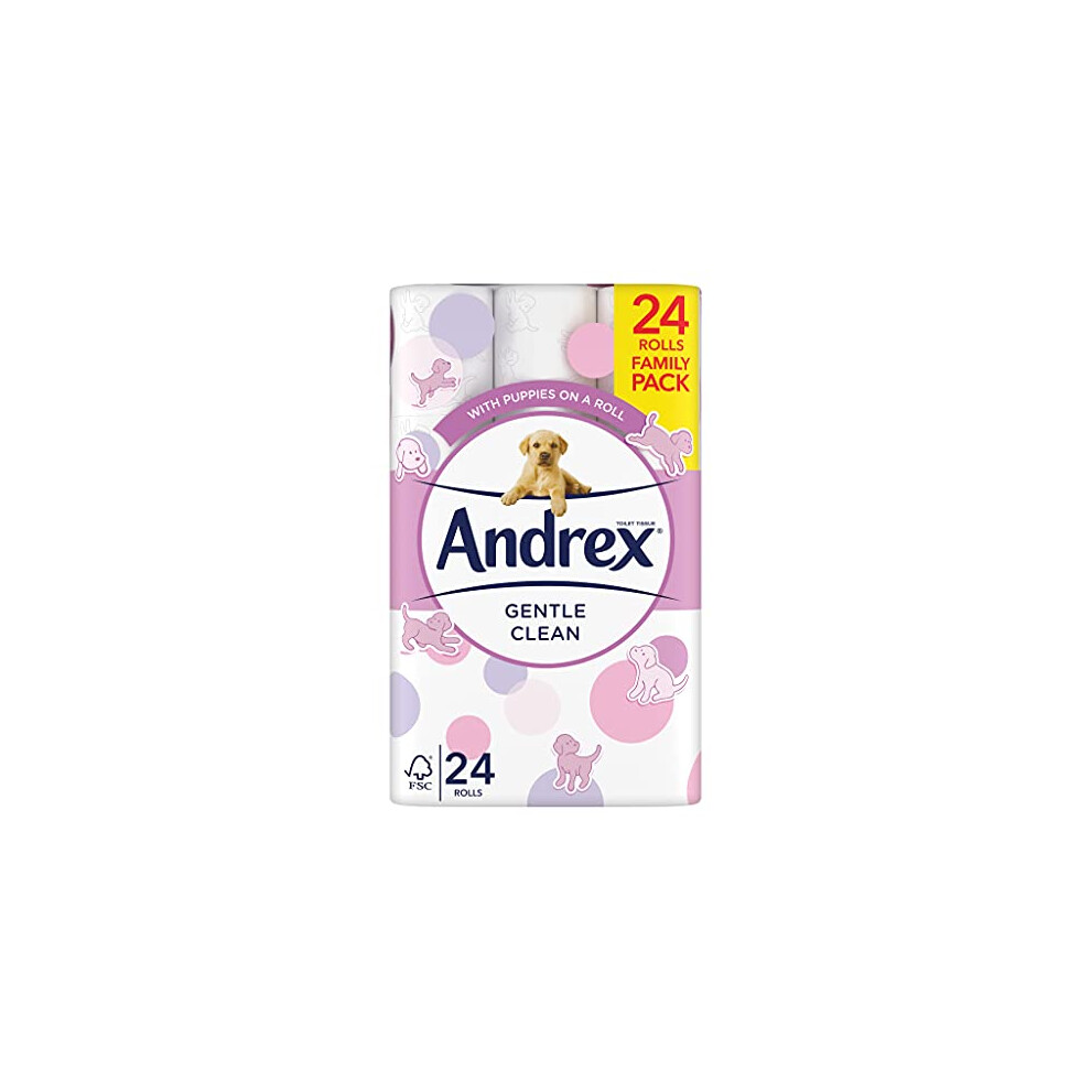 Andrex Gentle Clean Toilet Paper, 24 Rolls