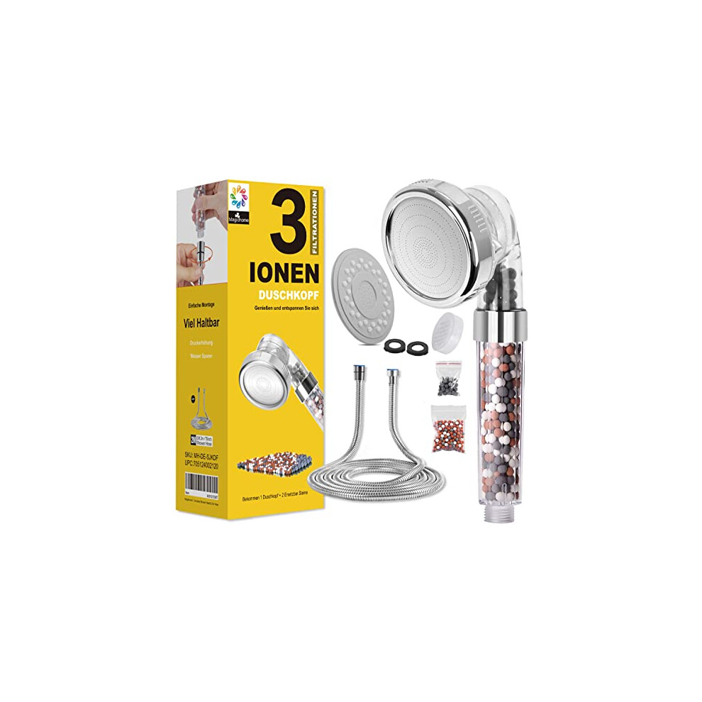 Shower Head, Magichome 3-Layer Filtration Ionic Shower Head With Hose 2M, Universal Filter Shower Head For Hard Water Low Water Pressure With Extra 90513237