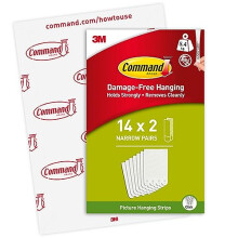 Command Picture Hanging Strips, Value Pack - 14 x 2 Narrow Adhesive Strips - Ideal For Hanging Pictures with Thin Frames - Damage Free Hanging