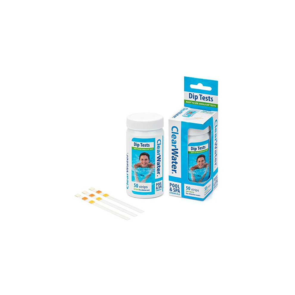 Clear water Hot Tub, Pool and Spa Test Strips x 50-3 in 1 - Measures Chlorine, PH and Total Alkalinit (Pack of 1 (50 Strips))