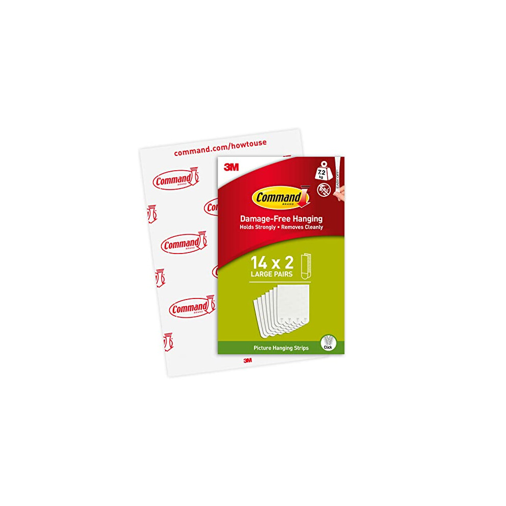 Command Picture Hanging Strips, Value Pack - 14 x 2 Large Adhesive Strips - For Pictures, Frames, Mirrors, Wall d?cor - Damage Free Hanging