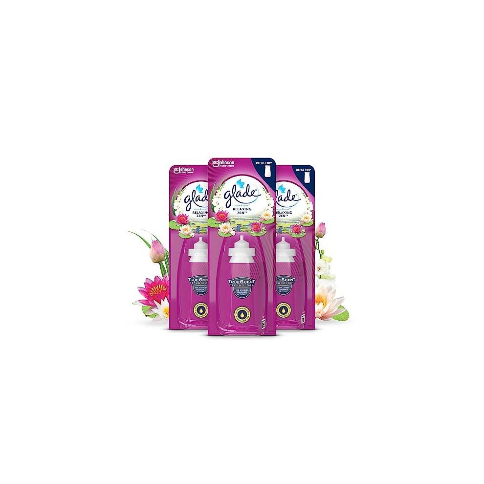 Glade Sense & Spray Air Freshener Refill, Motion Activated Automatic Room Spray and Odour Eliminator for Home, Relaxing Zen, 3 Refills (3 x 18ml)