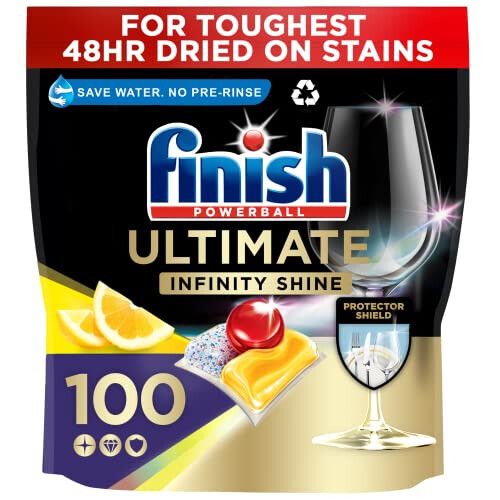 Finish Finish Ultimate Infinity Shine Dishwasher Tablets, LEMON, 100 Dishwasher Tablets