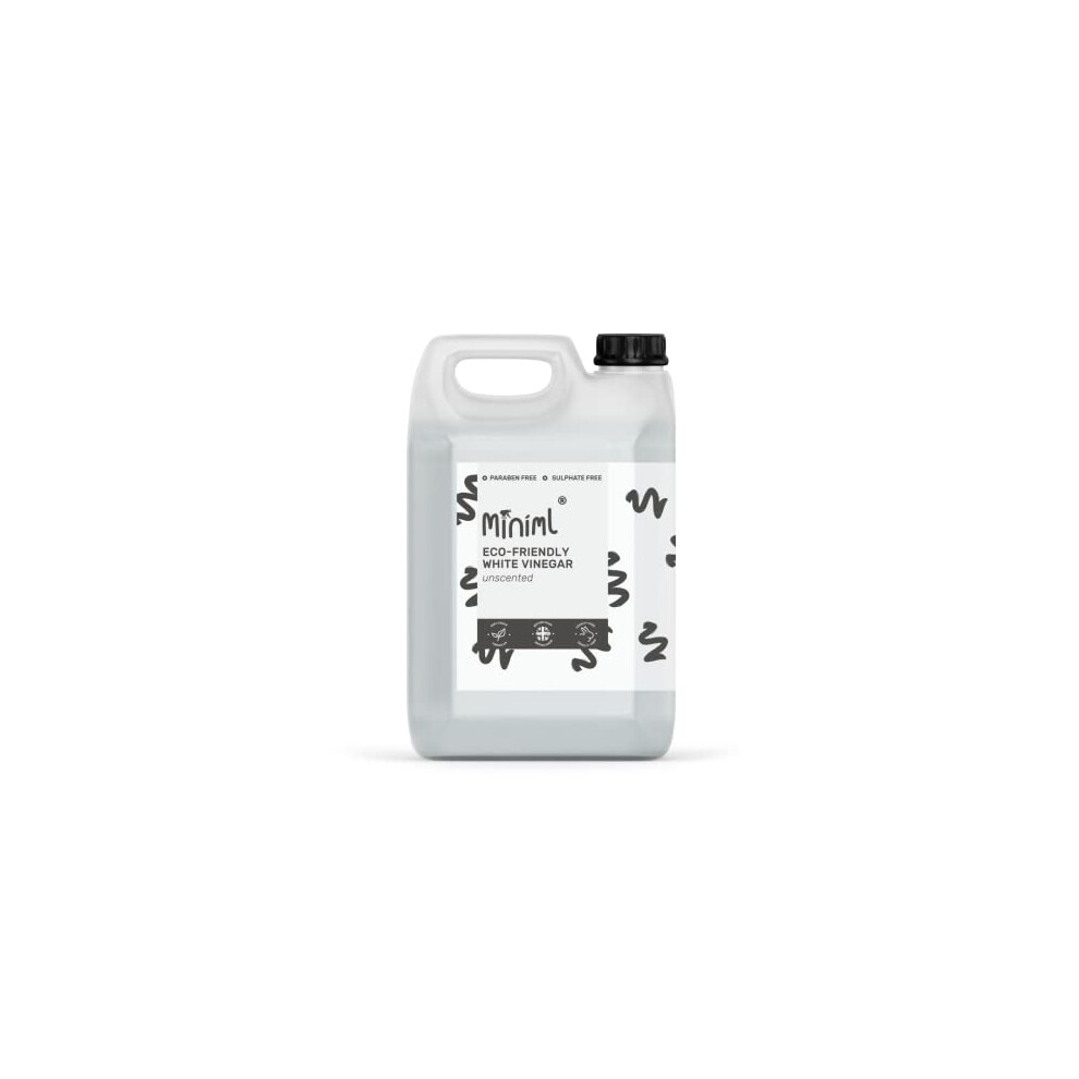 Miniml Eco Vinegar Cleaning Unscented - All Natural Multi-Surface & Multi-Purpose Cleaner, Limescale Remover, Laundry Softener & More - 100% White