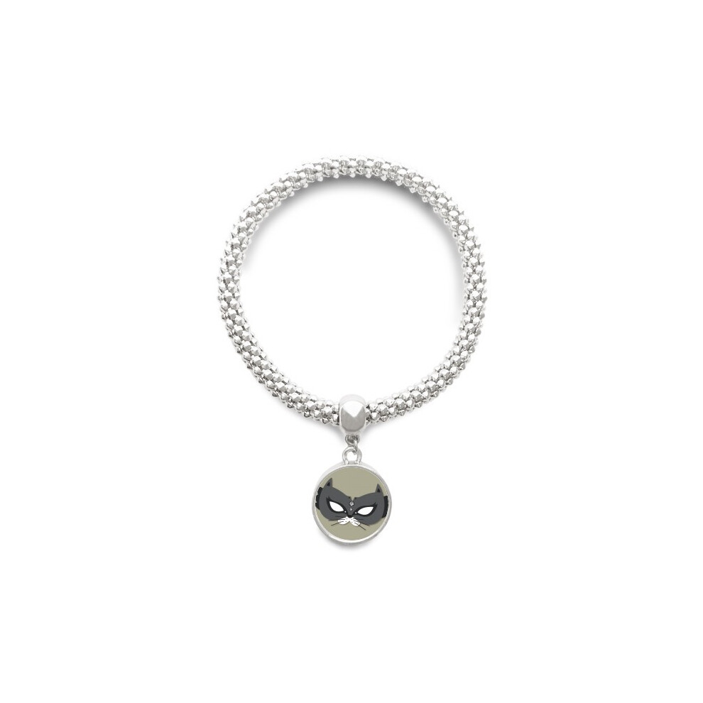 Black Cat Head Happy Carnival Of Venice Sliver Bracelet Pendant Jewelry Chain Adjustable Bangle-image-OPC-PFHYZJJ-NEW