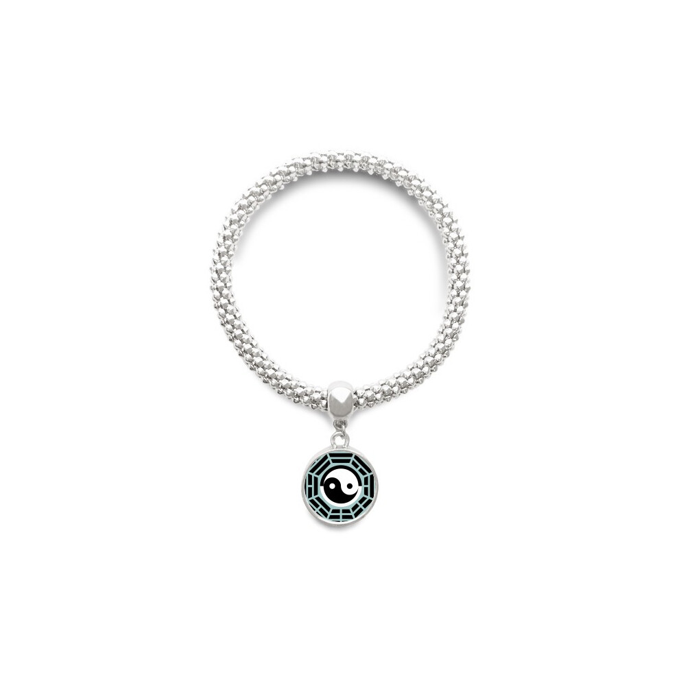 Photos - Pendant / Choker Necklace China Taichi Eight Diagram Sliver Bracelet Pendant Jewelry Chain Adjustable Bangle