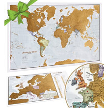 Scratch The World? Travel Map - Scratch Off World Map Poster + Bonus Europe Scratch - Maps International - 50 Years + of map Making - Most Detailed
