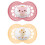 MAM MAM Original Soothers 6+ Months (Pack of 2), Baby Soothers with Self Sterilising Travel Case, Newborn Essentials, Pink/Purple (Designs May Vary) 1