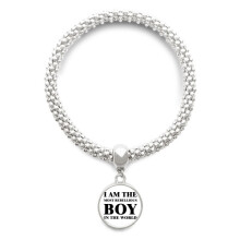 I Am The Rebellious Boy Sliver Bracelet Pendant Jewelry Chain Adjustable Bangle