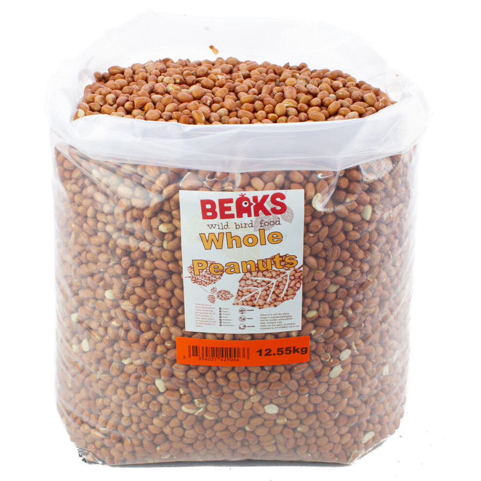 Beaks Wild Bird Food (12.55Kg) Whole Peanuts For Wild Garden Birds 5Kg-25Kg