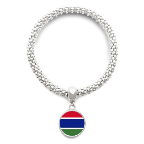 The Gambia National Flag Africa Country Sliver Bracelet Pendant Jewelry Chain Adjustable Bangle