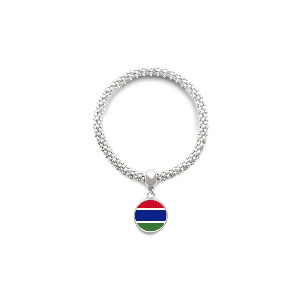 The Gambia National Flag Africa Country Sliver Bracelet Pendant Jewelry Chain Adjustable Bangle