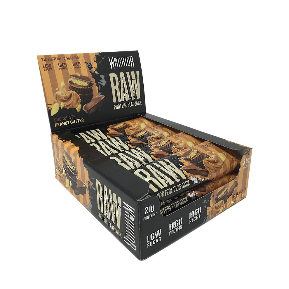 (Double Chocolate-12 Bars) Warrior Raw Protein Flapjack - Bars Size 12