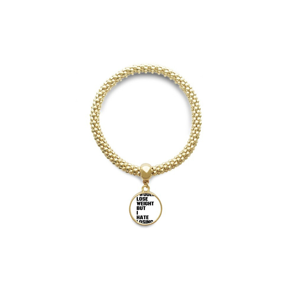 black english lose weight slogan en bracelet round pendant jewelry chain-image-OPC-PFHZC57-NEW