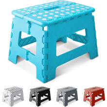 KEPLIN 9 inch Folding Step Stool Non-Slip Foldable stool, Blue