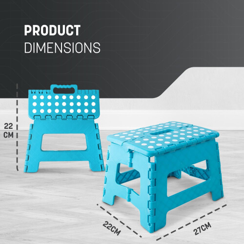 KEPLIN 9 inch Folding Step Stool Non-Slip Foldable stool, Blue 2