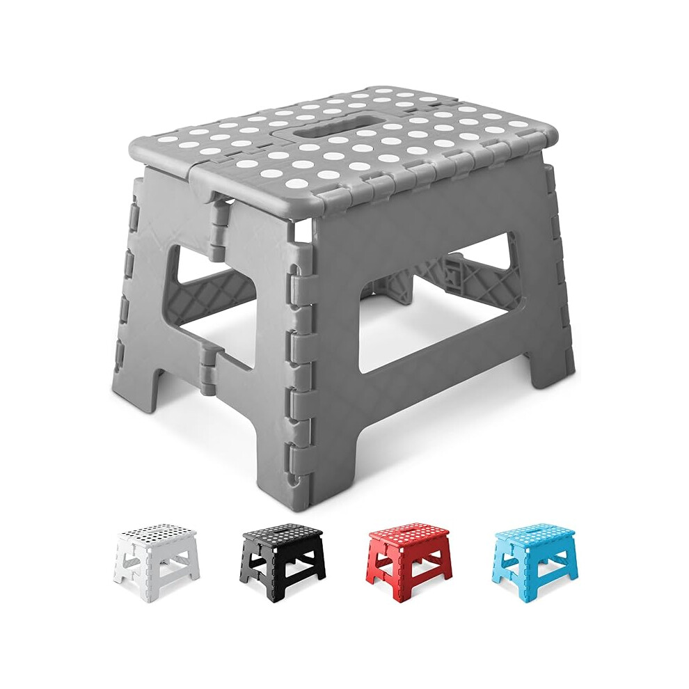 (9 Inch, Grey) KEPLIN Folding Step Stool Non.Slip Foldable stool