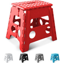 KEPLIN 13 inch Folding Step Stool Non-Slip Foldable stool, Red