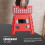 KEPLIN 13 inch Folding Step Stool Non-Slip Foldable stool, Red 3