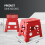 KEPLIN 13 inch Folding Step Stool Non-Slip Foldable stool, Red 6