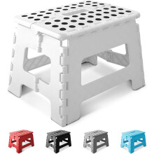 KEPLIN 9 inch Folding Step Stool Non-Slip Foldable stool, White