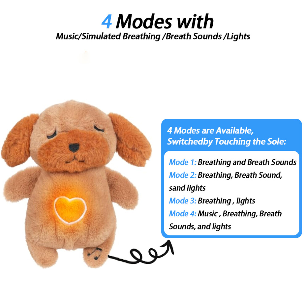 Photos - Other Toys  4 MODES Original Sleeping Time Baby Breathing Anxiety Relief Capybara Sensory Toys(Relief Puppy, 28cm-32cm)