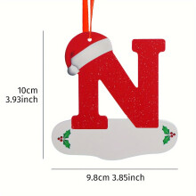(N) 1PC Christmas Tree Decoration Letter Pendant, 26 Christmas Hat Letter Home Decoration Pendant