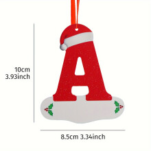 (A) 1PC Christmas Tree Decoration Letter Pendant, 26 Christmas Hat Letter Home Decoration Pendant