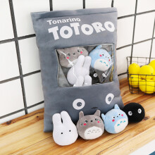 8-Pack Totoro Plush Snack Pillows - 4 Designs, Ultra-Soft Kawaii Stuffed Toys for Kids Gift
